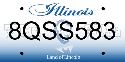 8QSS583 Illinois License Plate