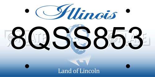 8QSS853 Illinois License Plate