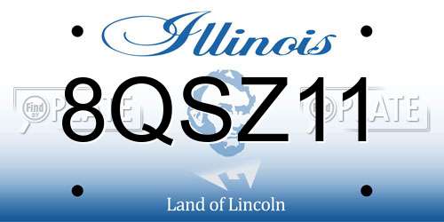8QSZ11 Illinois License Plate