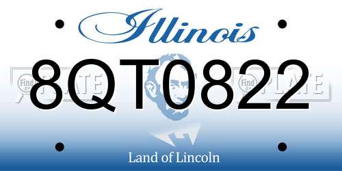 8QT0822 Illinois License Plate