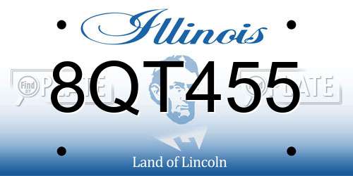 8QT455 Illinois License Plate