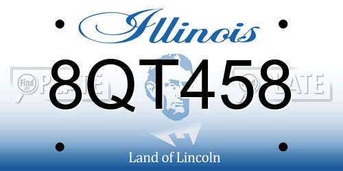 8QT458 Illinois License Plate