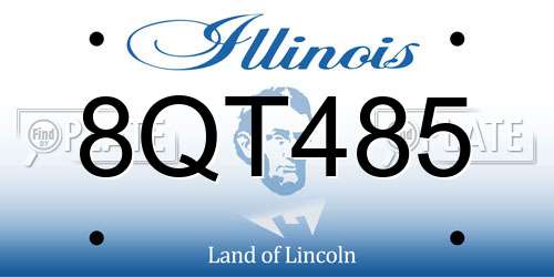 8QT485 Illinois License Plate