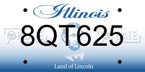 8QT625 Illinois License Plate