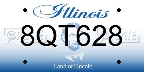 8QT628 Illinois License Plate