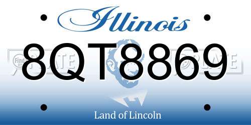 8QT8869 Illinois License Plate