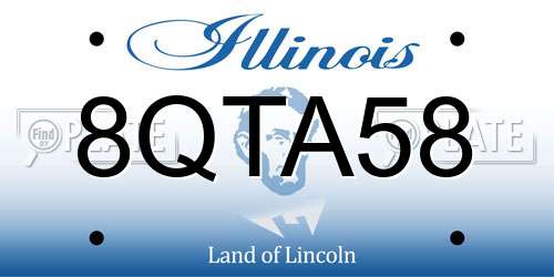 8QTA58 Illinois License Plate