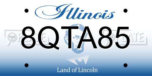8QTA85 Illinois License Plate