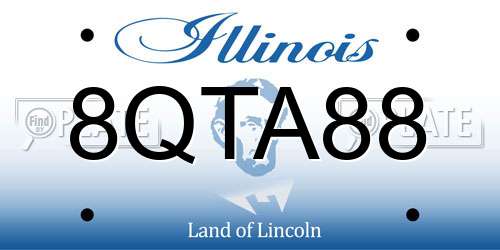 8QTA88 Illinois License Plate