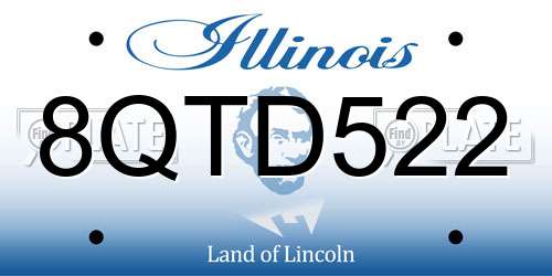 8QTD522 Illinois License Plate