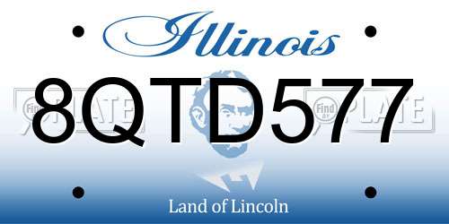 8QTD577 Illinois License Plate