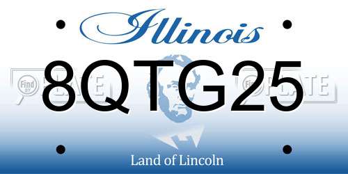 8QTG25 Illinois License Plate