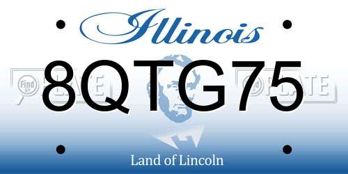 8QTG75 Illinois License Plate