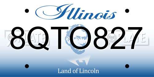 8QTO827 Illinois License Plate