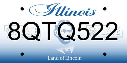 8QTQ522 Illinois License Plate