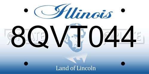 8QVT044 Illinois License Plate