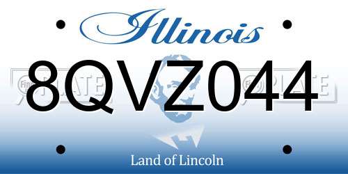 8QVZ044 Illinois License Plate