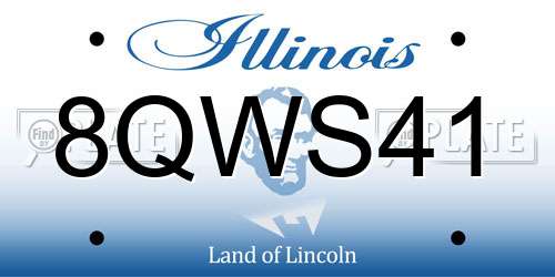 8QWS41 Illinois License Plate