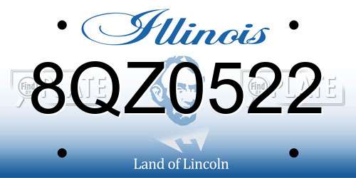 8QZ0522 Illinois License Plate