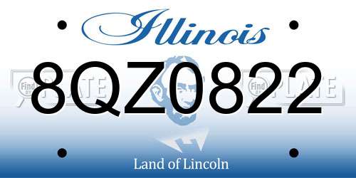 8QZ0822 Illinois License Plate