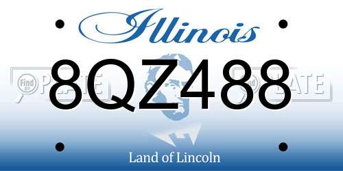 8QZ488 Illinois License Plate