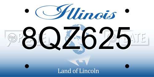 8QZ625 Illinois License Plate