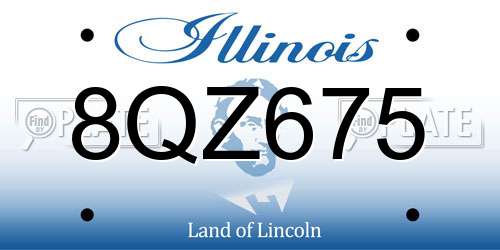 8QZ675 Illinois License Plate