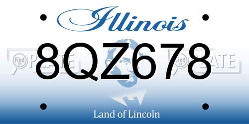 8QZ678 Illinois License Plate
