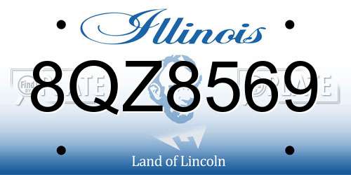 8QZ8569 Illinois License Plate