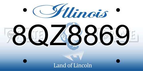8QZ8869 Illinois License Plate