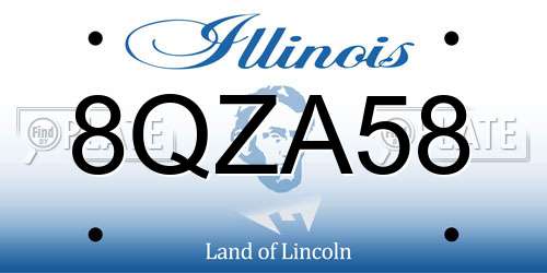 8QZA58 Illinois License Plate