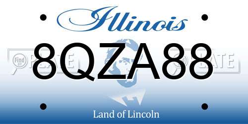 8QZA88 Illinois License Plate