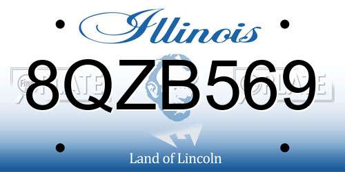 8QZB569 Illinois License Plate