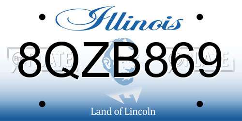 8QZB869 Illinois License Plate
