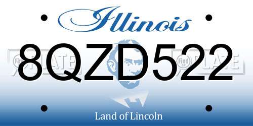8QZD522 Illinois License Plate