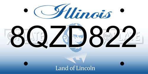 8QZD822 Illinois License Plate
