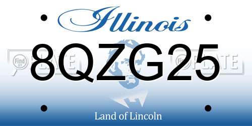 8QZG25 Illinois License Plate