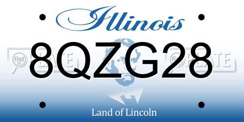 8QZG28 Illinois License Plate