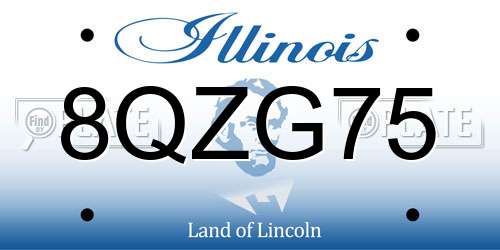 8QZG75 Illinois License Plate