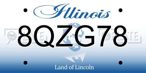 8QZG78 Illinois License Plate