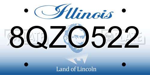 8QZO522 Illinois License Plate