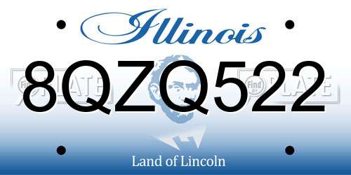 8QZQ522 Illinois License Plate
