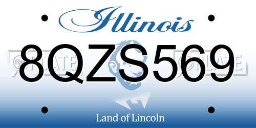 8QZS569 Illinois License Plate