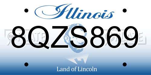 8QZS869 Illinois License Plate