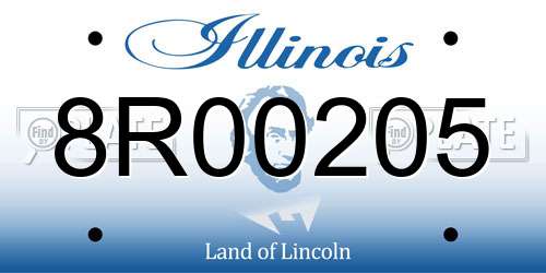 8R00205 Illinois License Plate