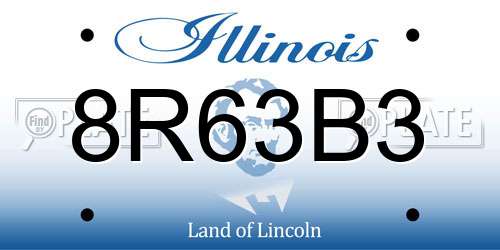 8R63B3 Illinois License Plate