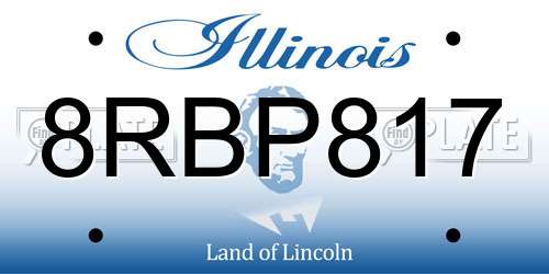 8RBP817 Illinois License Plate