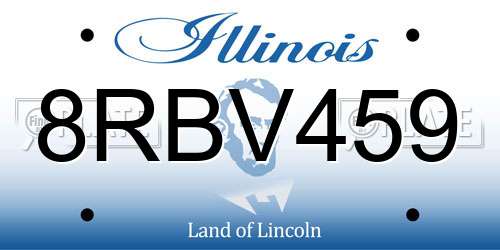 8RBV459 Illinois License Plate