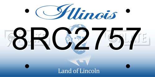 8RC2757 Illinois License Plate