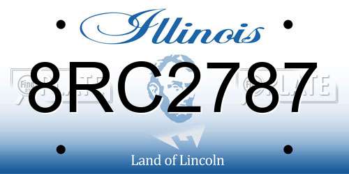 8RC2787 Illinois License Plate
